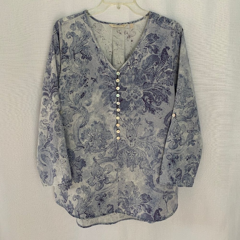 SOFT SURROUNDINGS Roll Tab Sleeve Tunic Top